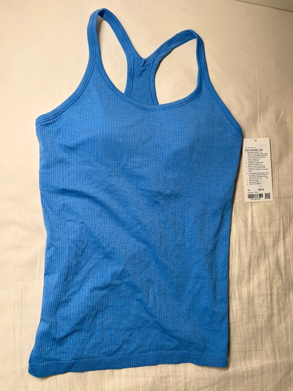 lululemon athletica Bright Blue Ribbed Racerback Tank